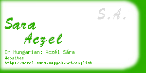 sara aczel business card