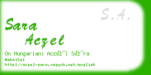 sara aczel business card